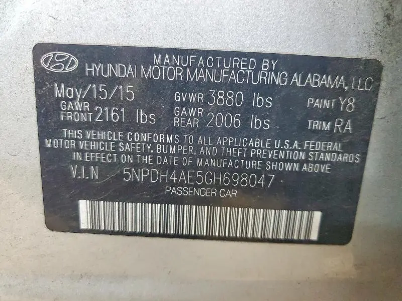 2016 HYUNDAI ELANTRA SE  