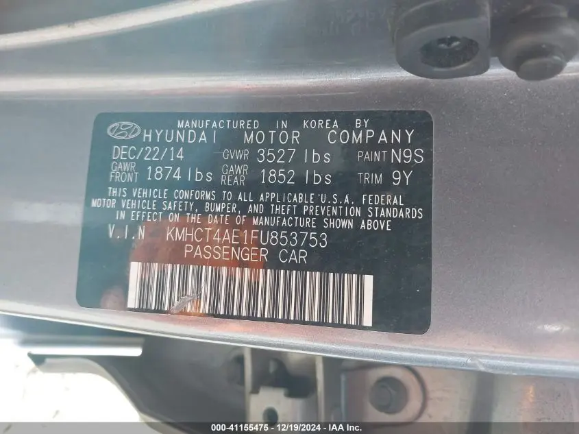 2015 HYUNDAI ACCENT GLS