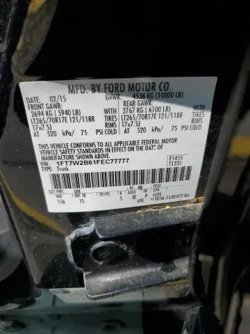 2015 FORD F250 SUPER DUTY  