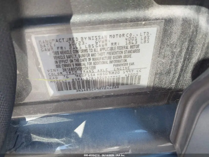 2024 NISSAN SENTRA SV XTRONIC CVT