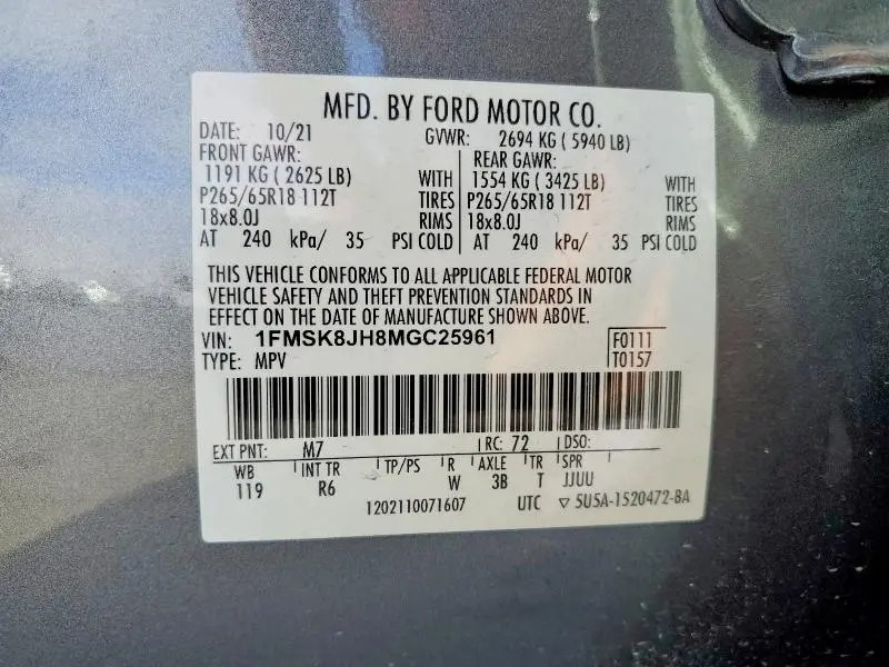 2021 FORD EXPLORER TIMBERLINE  