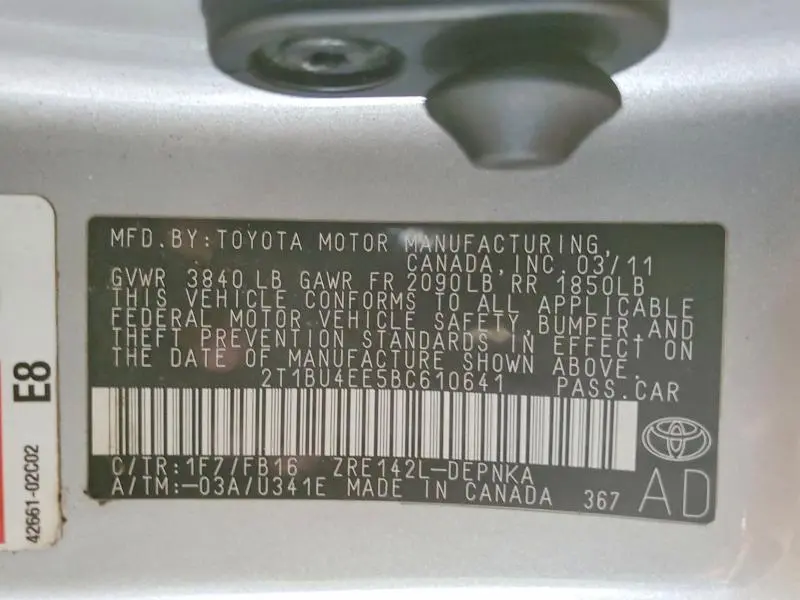 2011 TOYOTA COROLLA LE  
