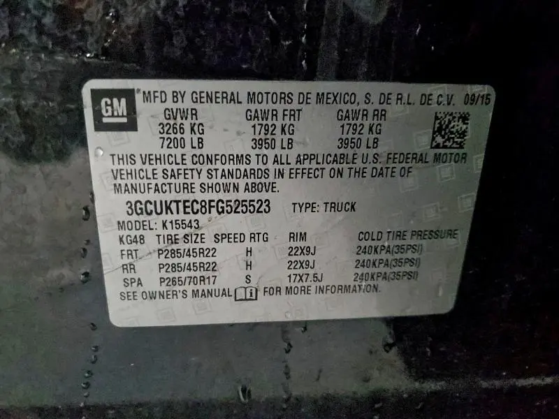 2015 CHEVROLET SILVERADO K1500 HIGH COUNTRY  