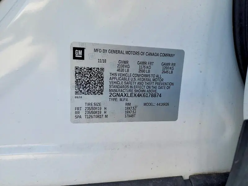 2019 CHEVROLET EQUINOX LT  