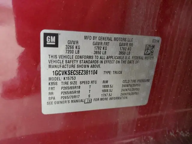 2014 CHEVROLET SILVERADO K1500 LTZ  
