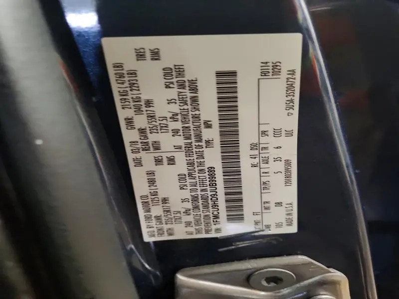 2018 FORD ESCAPE SEL  