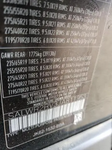 2018 LAND ROVER RANGE ROVER SPORT HSE  