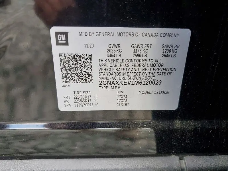 2021 CHEVROLET EQUINOX LT  