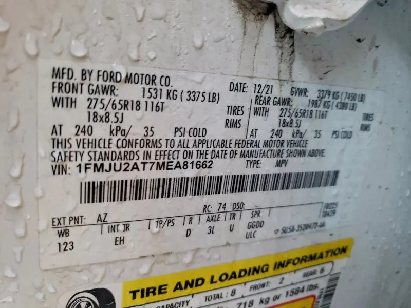 2021 FORD EXPEDITION LIMITED  