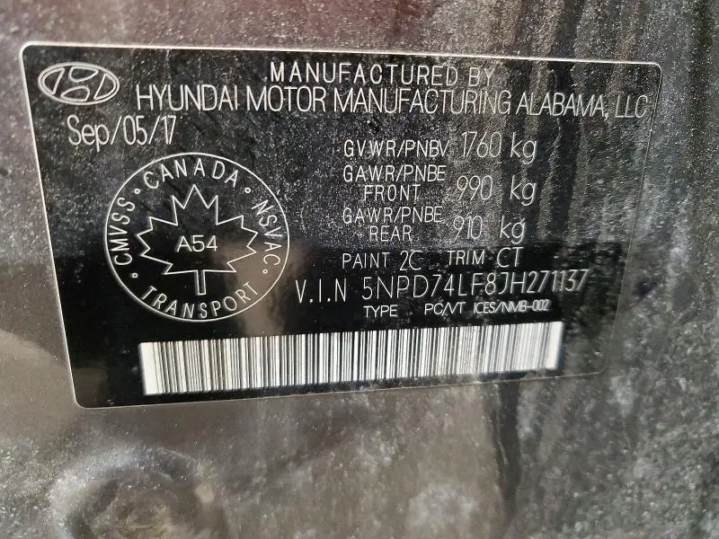 2018 HYUNDAI ELANTRA SE  