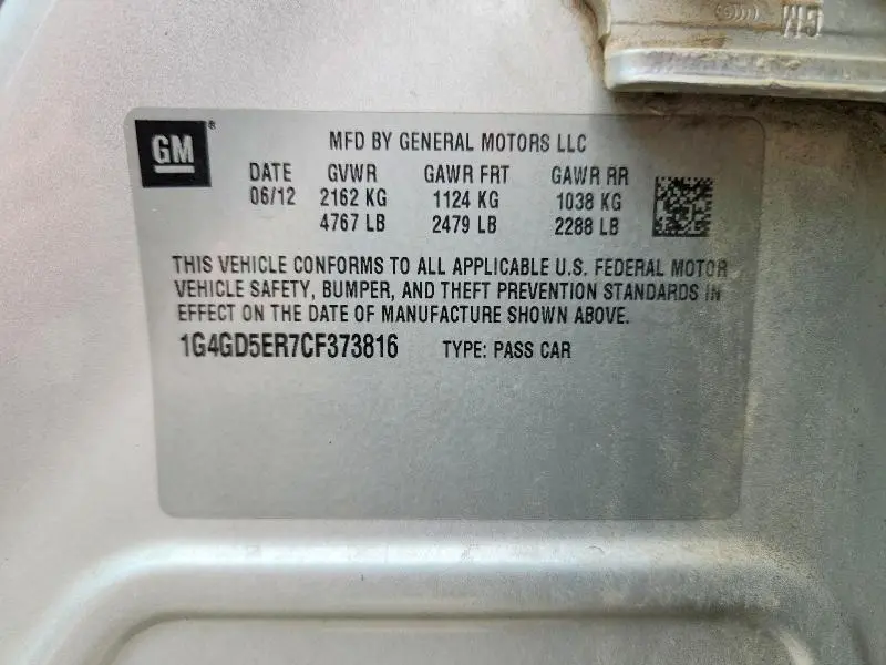 2012 BUICK LACROSSE PREMIUM  