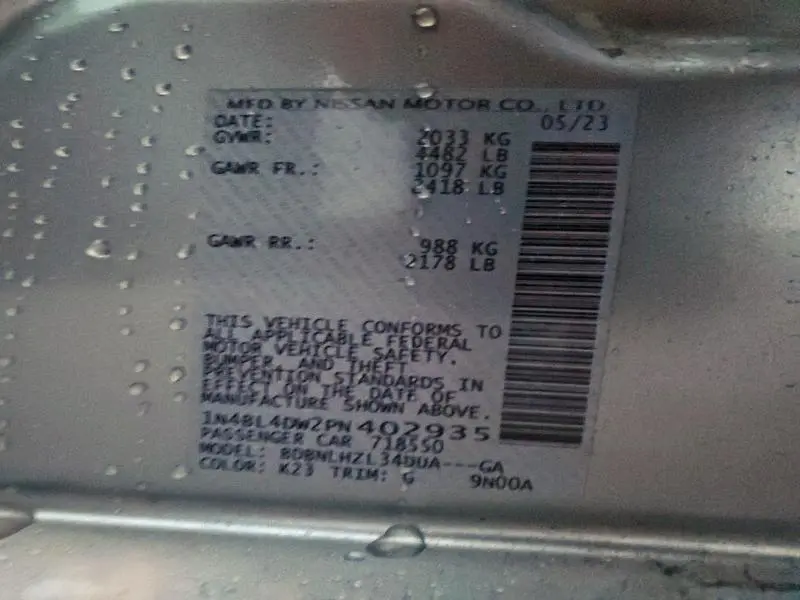 2023 NISSAN ALTIMA SV  