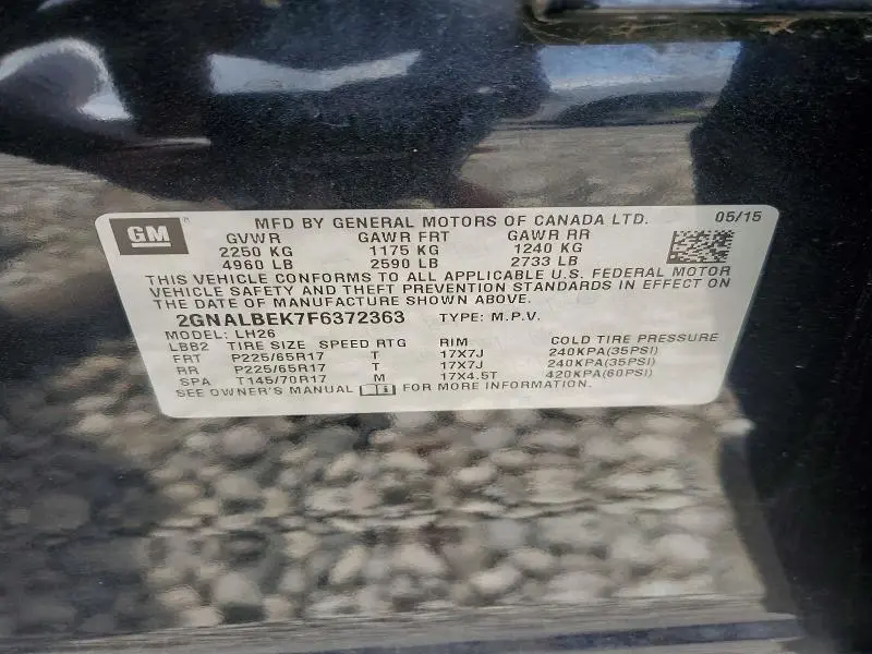 2015 CHEVROLET EQUINOX LT  