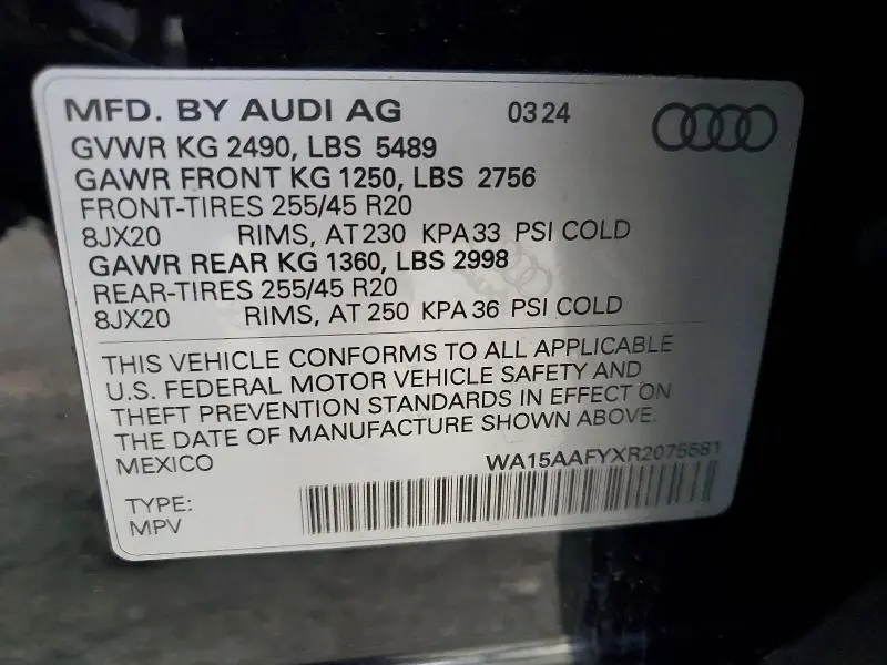 2024 AUDI Q5 SPORTBACK PRM PLS 45  