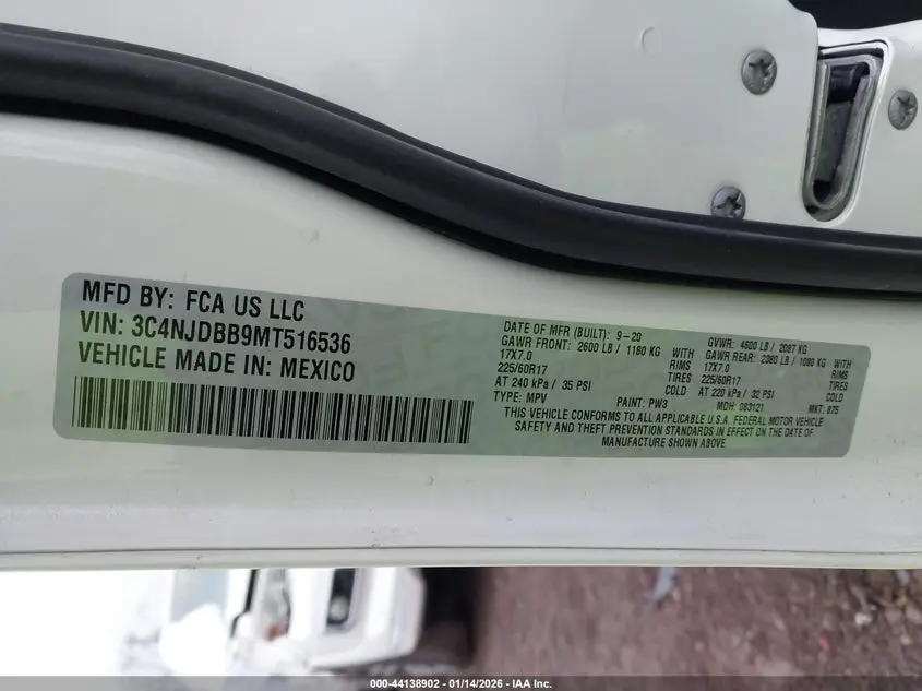 2021 JEEP COMPASS LATITUDE 4X4