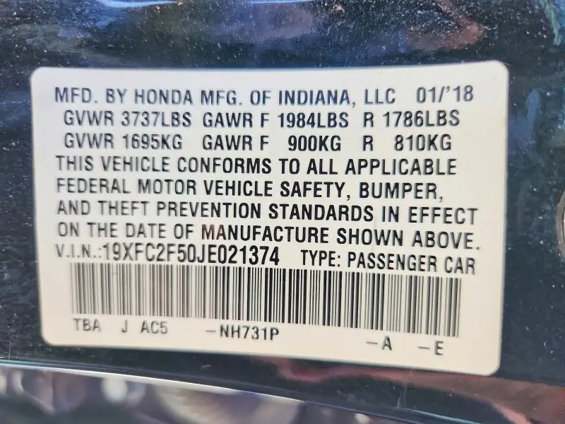 2018 HONDA CIVIC LX  