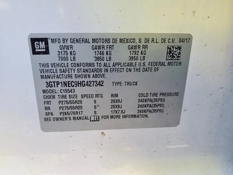 2017 GMC SIERRA C1500 SLT  