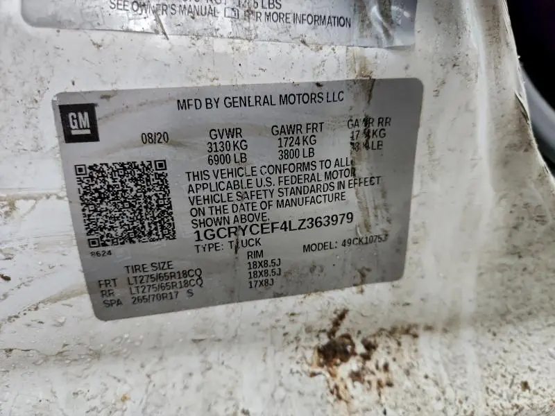 2020 CHEVROLET SILVERADO K1500 TRAIL BOSS CUSTOM  