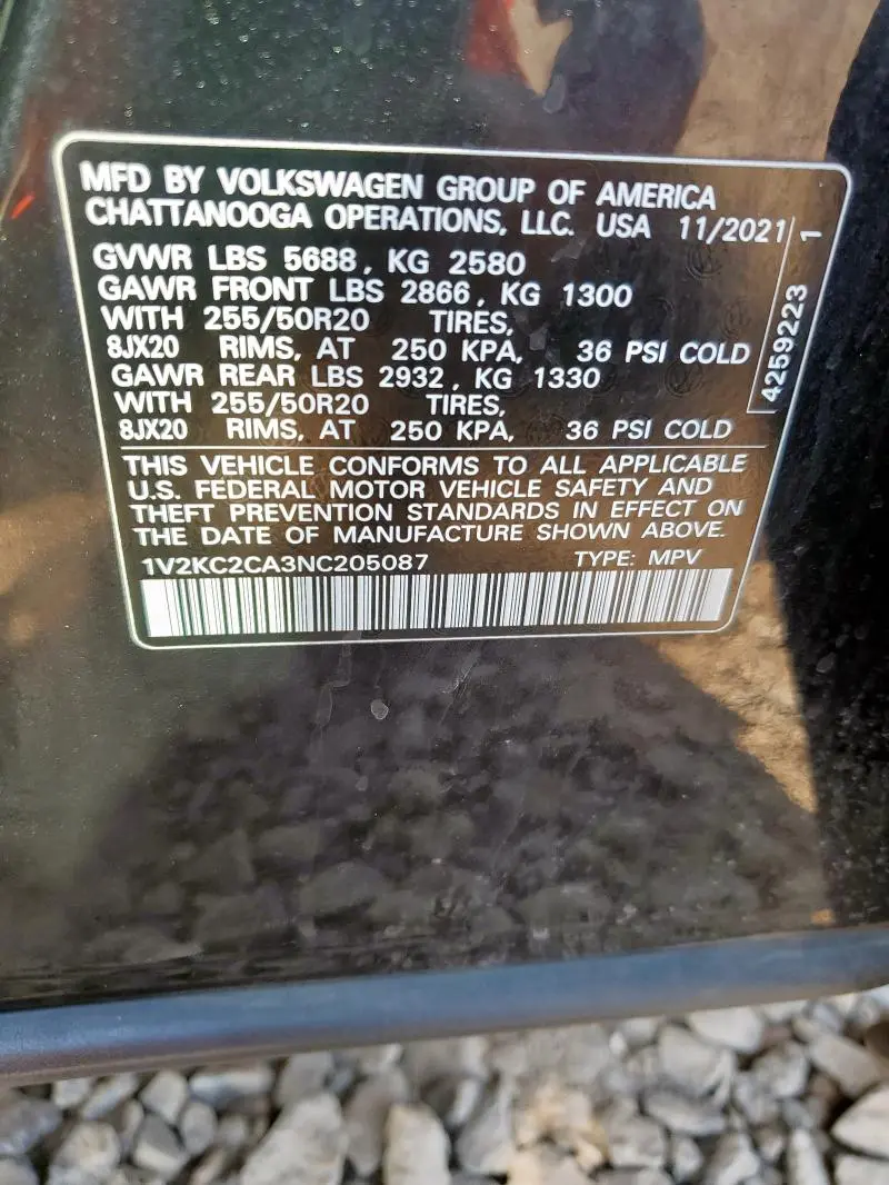 2022 VOLKSWAGEN ATLAS CROSS SPORT SE  