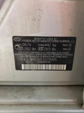 2016 HYUNDAI SONATA SE