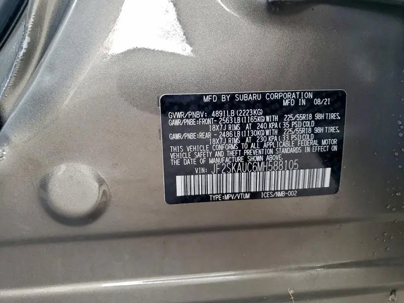 2021 SUBARU FORESTER LIMITED  