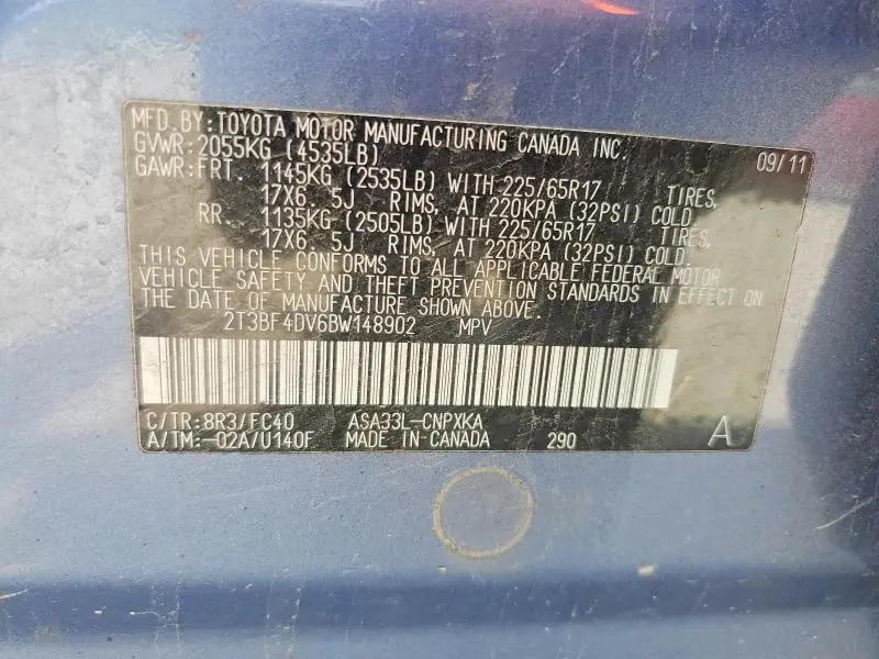 2011 TOYOTA RAV4 BASE  