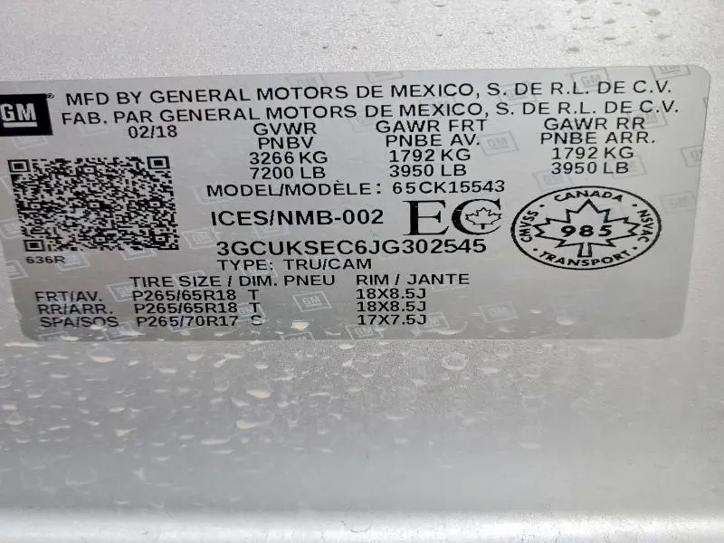 2018 CHEVROLET SILVERADO K1500 LTZ  