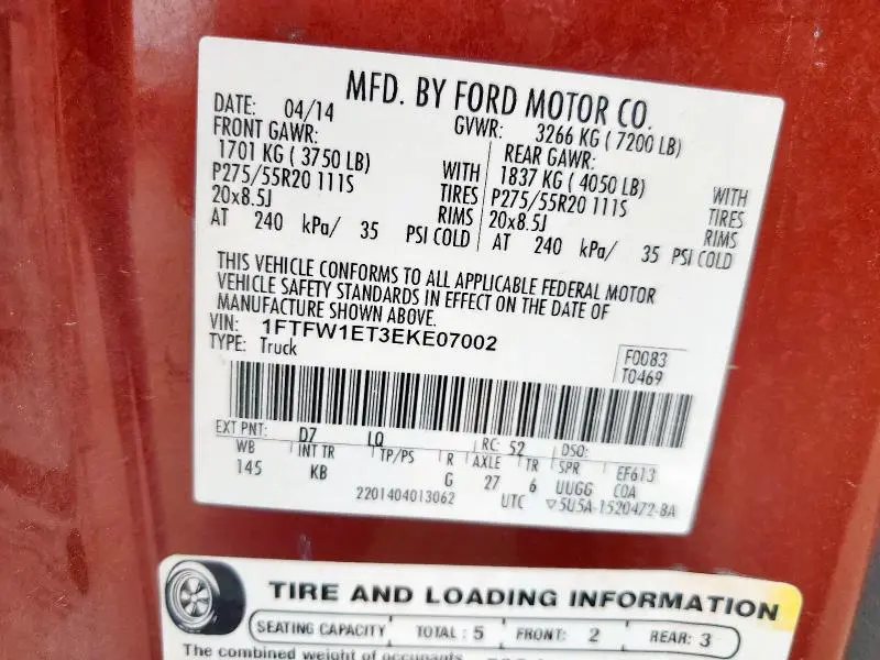2014 FORD F150 SUPERCREW  