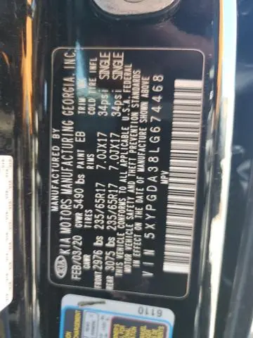 2020 KIA SORENTO L  
