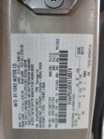 2015 FORD FUSION SE HYBRID  