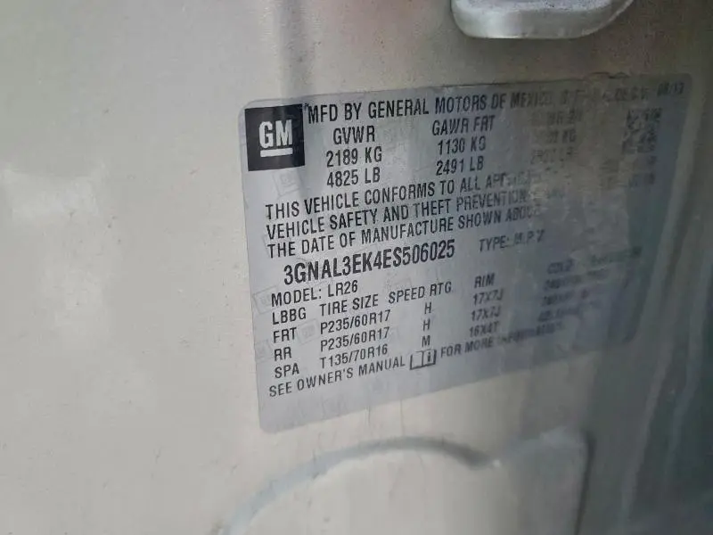 2014 CHEVROLET CAPTIVA LT  