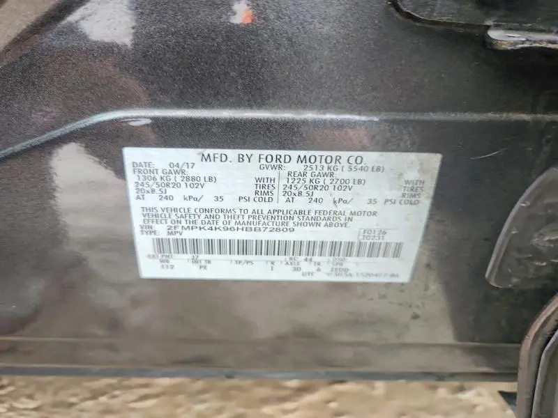 2017 FORD EDGE TITANIUM  