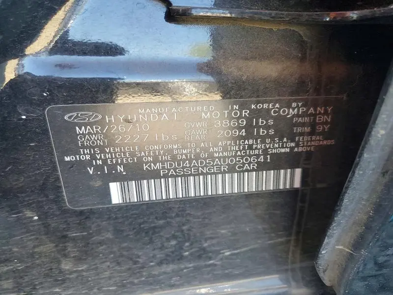 2010 HYUNDAI ELANTRA GLS  