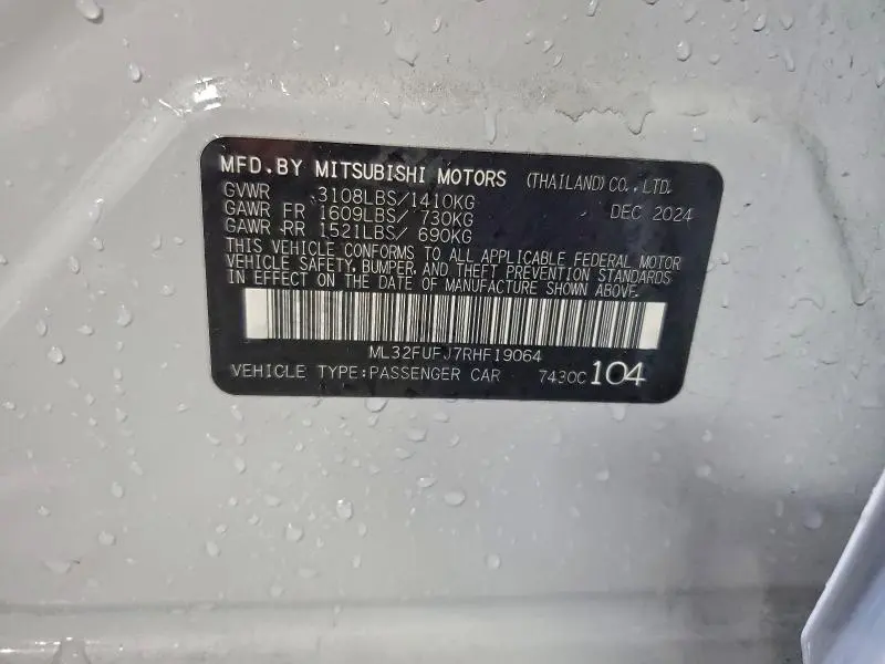 2024 MITSUBISHI MIRAGE G4 ES  