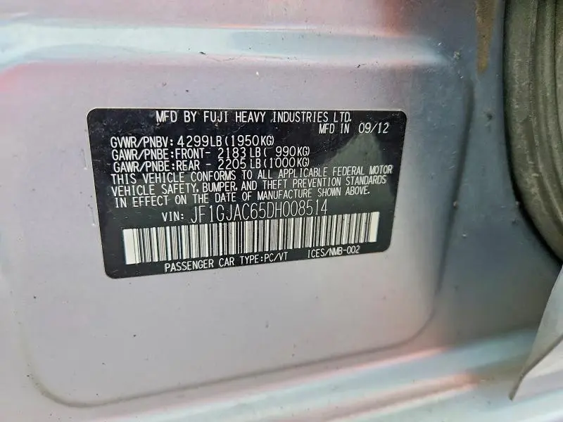 2013 SUBARU IMPREZA PREMIUM  