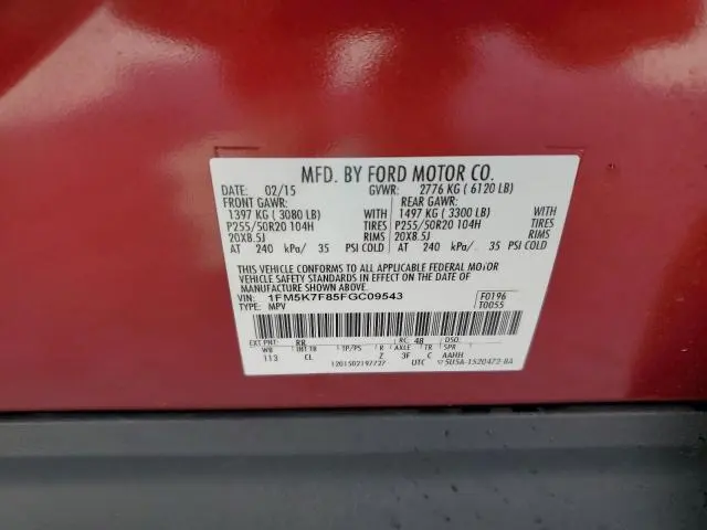 2015 FORD EXPLORER LIMITED  