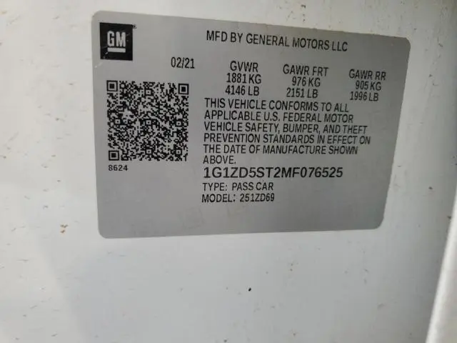 2021 CHEVROLET MALIBU LT  