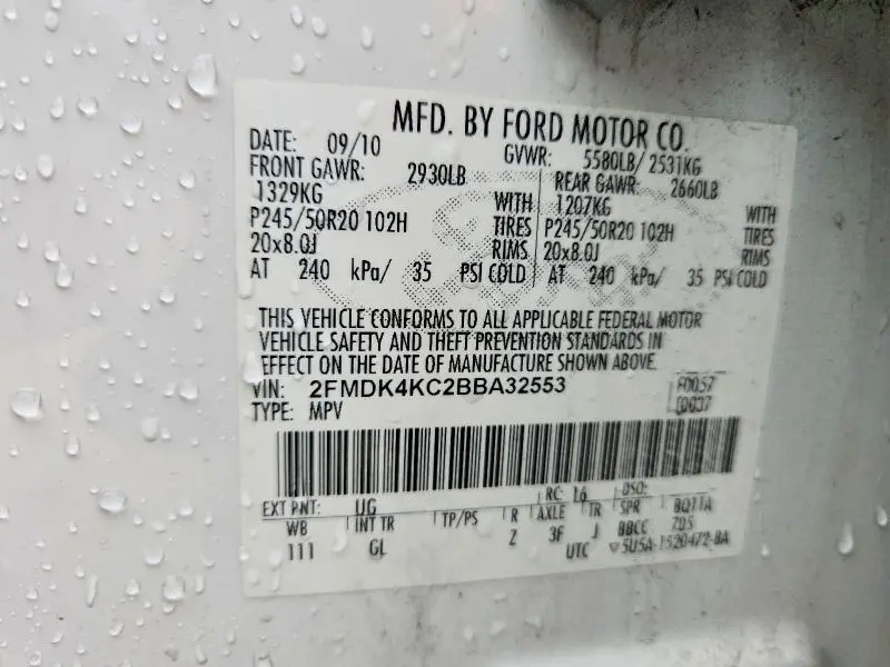2011 FORD EDGE LIMITED  