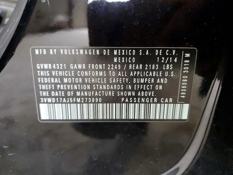 2015 VOLKSWAGEN JETTA SE  