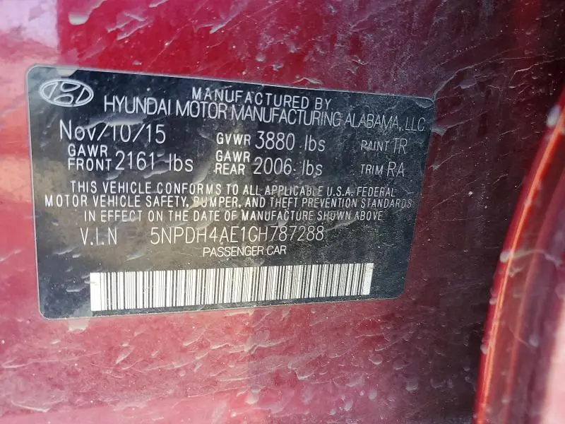 2016 HYUNDAI ELANTRA SE  