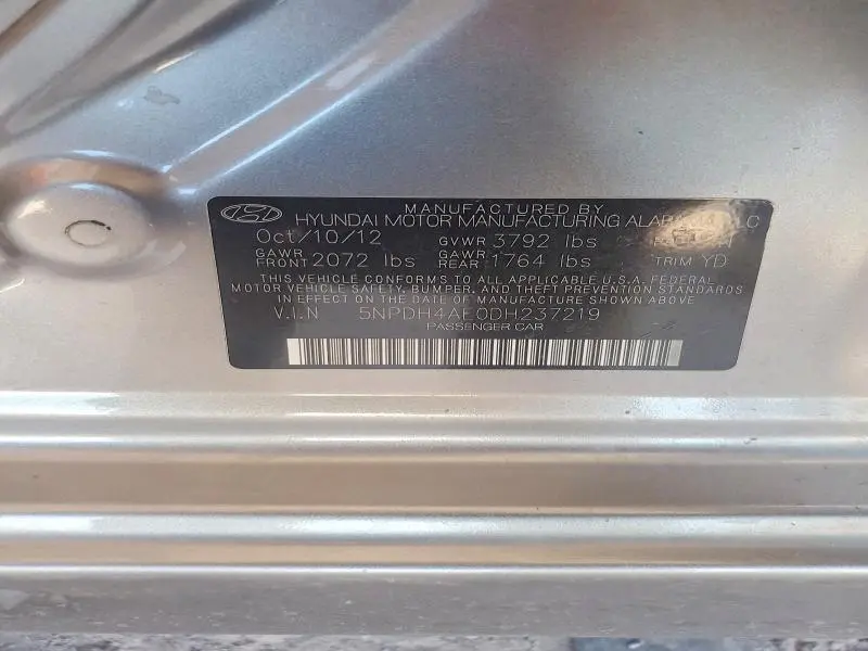 2013 HYUNDAI ELANTRA GLS  