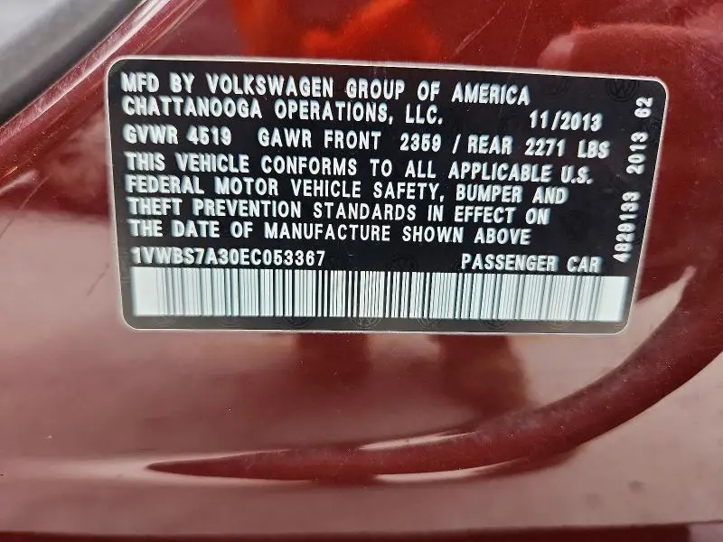 2014 VOLKSWAGEN PASSAT SE  