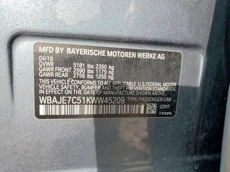 2019 BMW 540 XI  