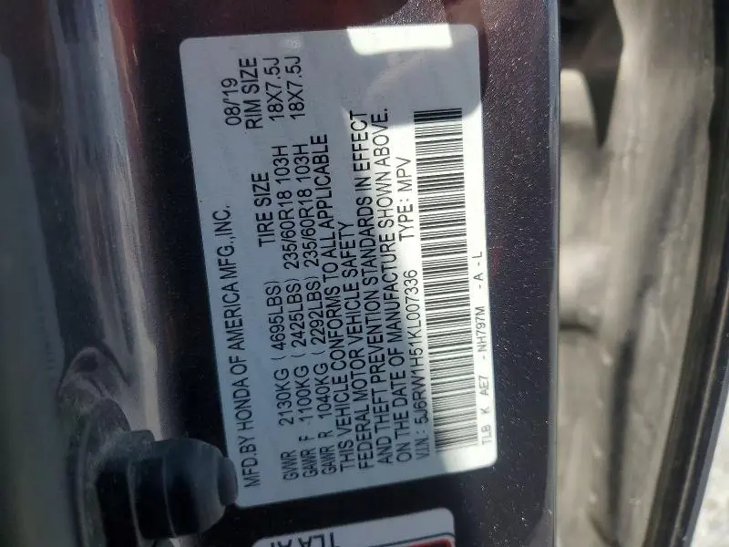 2019 HONDA CR-V EX  