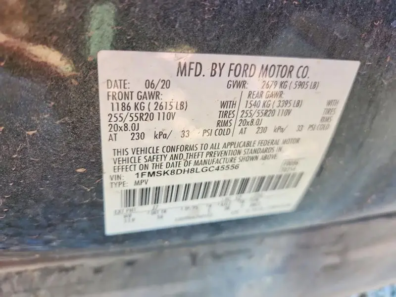 2020 FORD EXPLORER XLT  