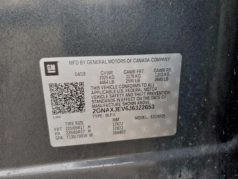 2018 CHEVROLET EQUINOX LT  