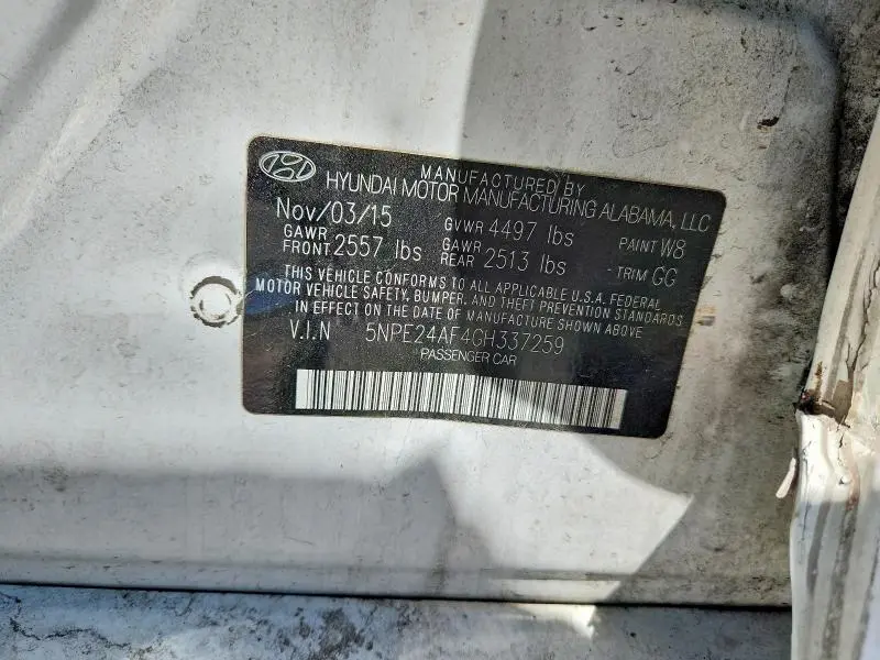 2016 HYUNDAI SONATA SE  