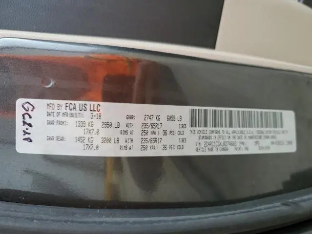 2018 CHRYSLER PACIFICA LX  