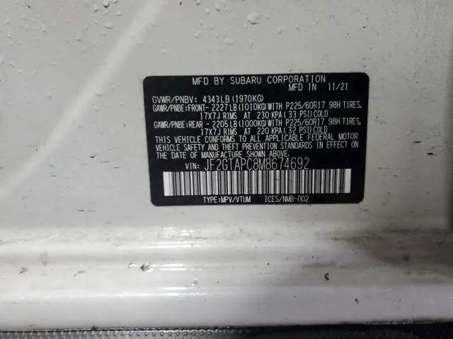 2021 SUBARU CROSSTREK PREMIUM  