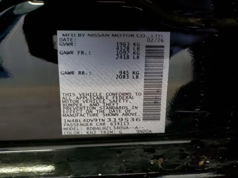 2026 NISSAN ALTIMA SV  